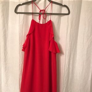 BCBGeneration Orange/Red High Neck Sheath Dress